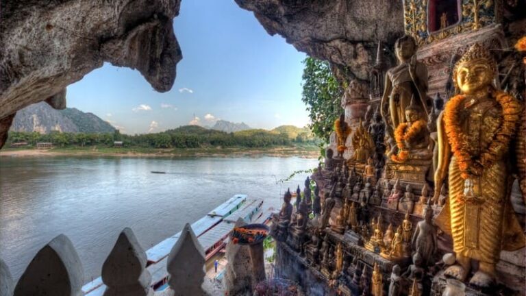Kuang Si Falls, Pak Ou Caves and Mekong Sunset Cruise Full Day Tour